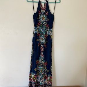 Printed Halter Maxi Dress